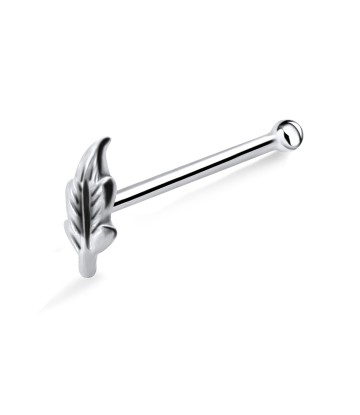 Leaf Large Silver Bone Nose Stud NSKD-749